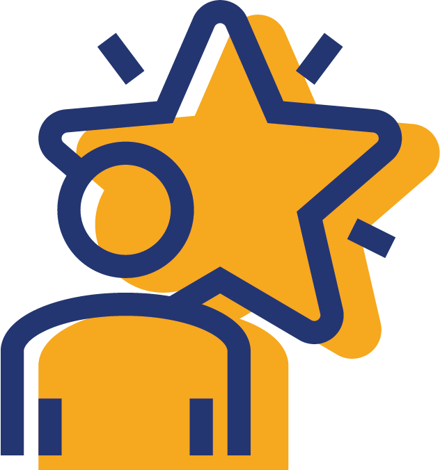 icon of person with a star banner