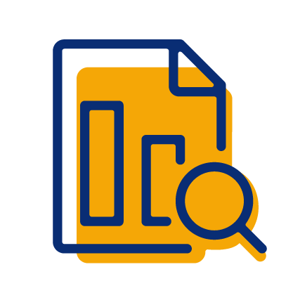 icon of paper and magnifying glass